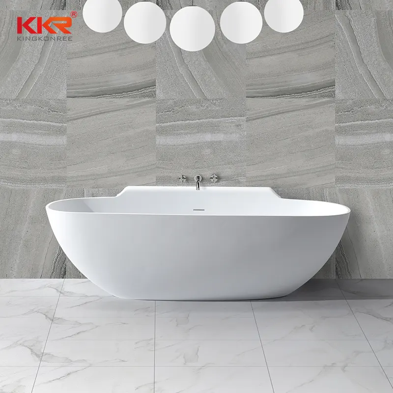 KingKonree KKR Wholesale artificial stone freestanding solid surface soaking bathtub KKR-B025 Solid Surface Bathtub image24