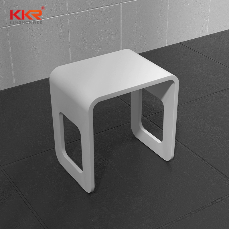 Modern Acrylic Solid Surface Resin Stone Shower Stool Resin Stone Bathroom Stool 