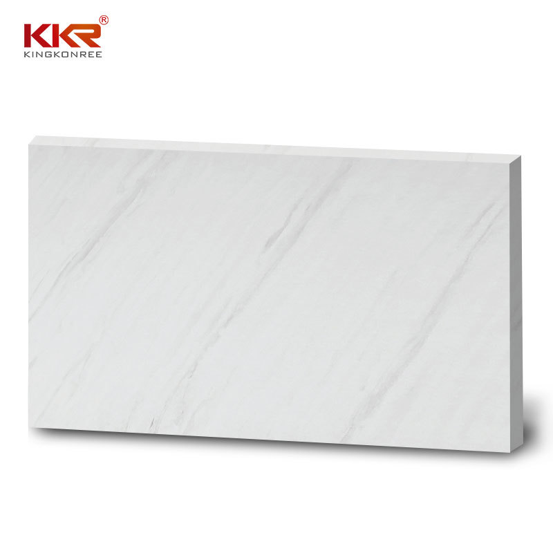 KingKonree Marble Acrylic Solid Surface Sheet White Marble Pattern Slabs For Kitchen Tops