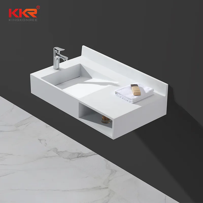 Acrylic Resin Stone Solid Surface Modern Wall Hung Basin