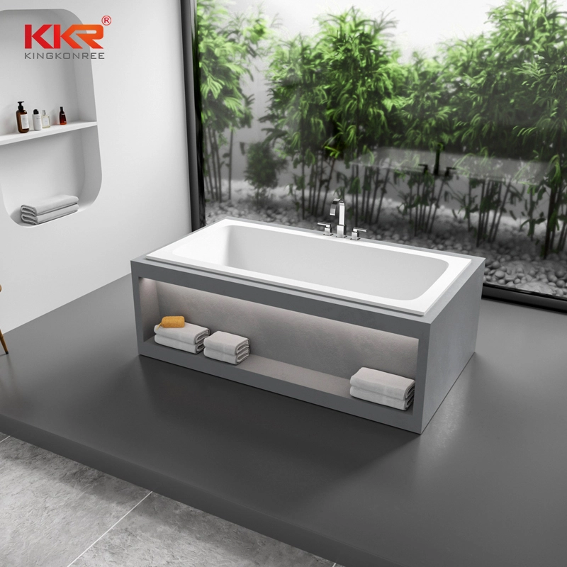 Baignoire intégrée en pierre artificielle, baignoire de salle de bains en résine à Surface solide, baignoire encastrée KKR-B104 1
