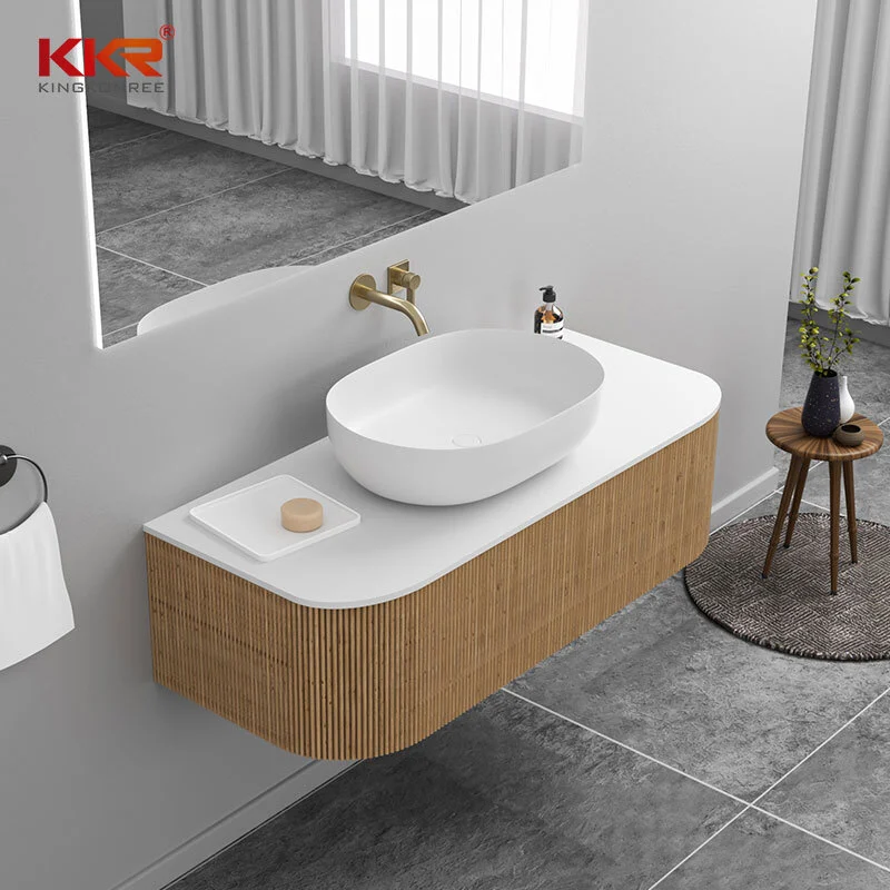 Hotel Nieuw badkamerontwerp Wandgemonteerde waterdichte wastafelkast Vanity Sink 1