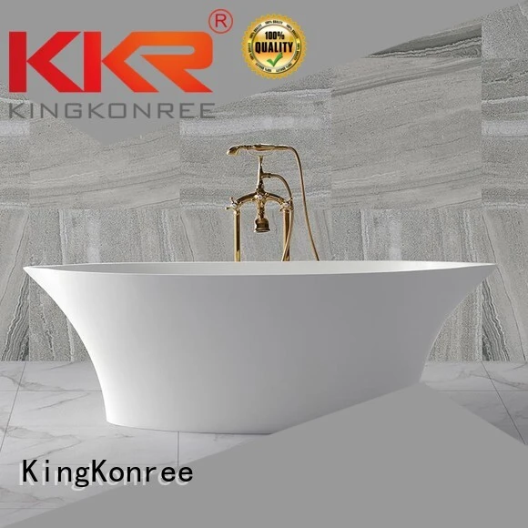 black against KingKonree Brand Solid Surface Freestanding Bathtub factory 1