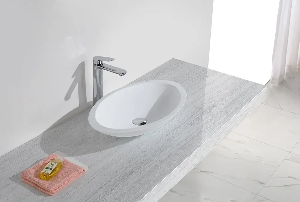 KingKonree Brand quality artificial counter custom oval above counter basin 2