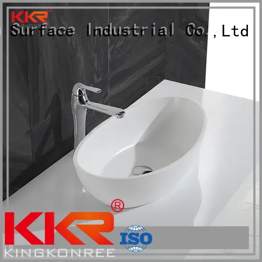 white artificial countertop above counter basins ware KingKonree Brand 1