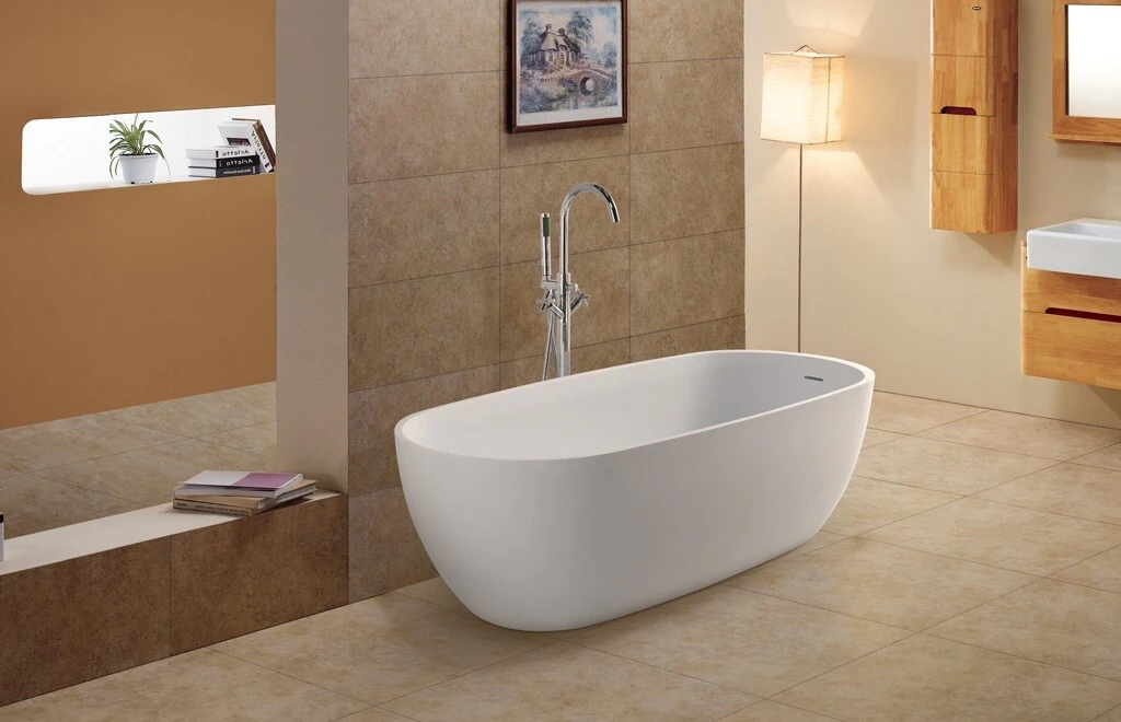 Solid Surface Freestanding Bathtub rectangle ware b003 KingKonree Brand solid surface bathtub 2