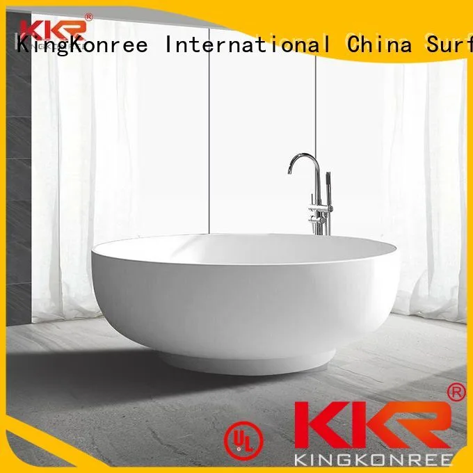 Solid Surface Freestanding Bathtub storage soaking KingKonree Brand 1