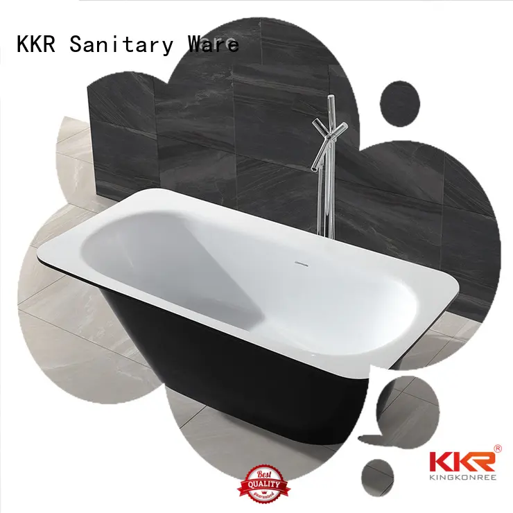 white rectangle Solid Surface Freestanding Bathtub acrylic standing KingKonree Brand 1