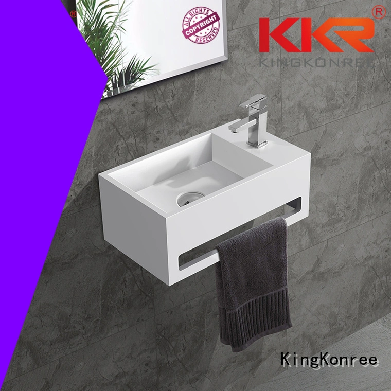 KingKonree Brand artificial slope surface custom wall mounted bathroom basin 1