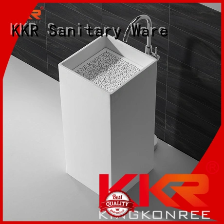 KingKonree Brand unique surface pedestal bathroom free standing basins bathroom 1