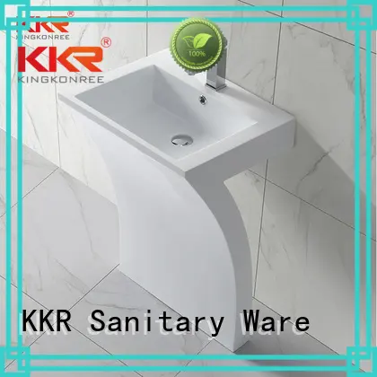 KingKonree Brand white artificial free custom bathroom free standing basins 1