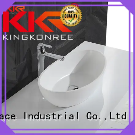 KingKonree Brand white ware solid custom oval above counter basin 1