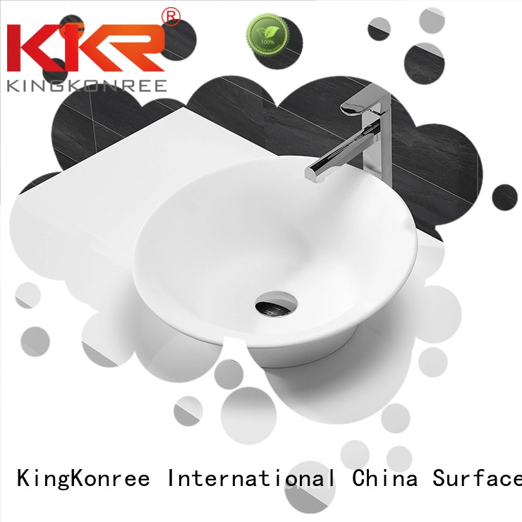 KingKonree Brand solid stone ware oval above counter basin square 1