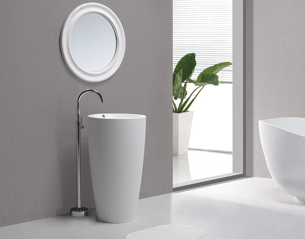 KingKonree Brand square free stone bathroom free standing basins acrylic 2