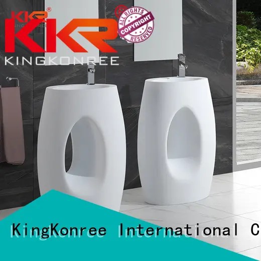 KingKonree Brand white square fancy freestanding basin manufacture 1
