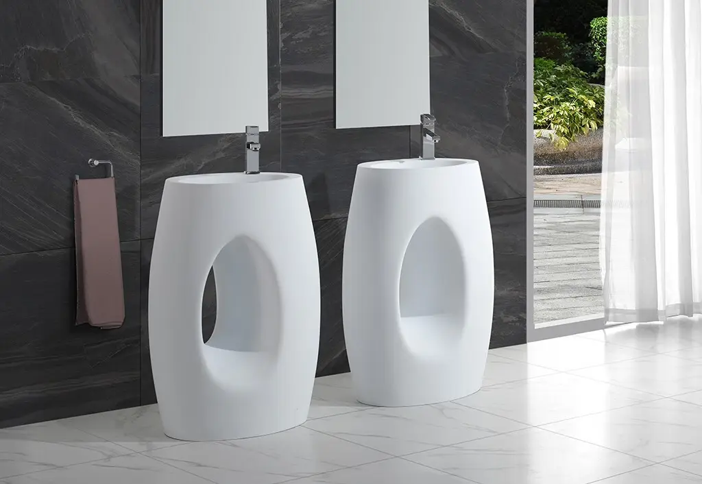 quality surface KingKonree Brand bathroom free standing basins 2