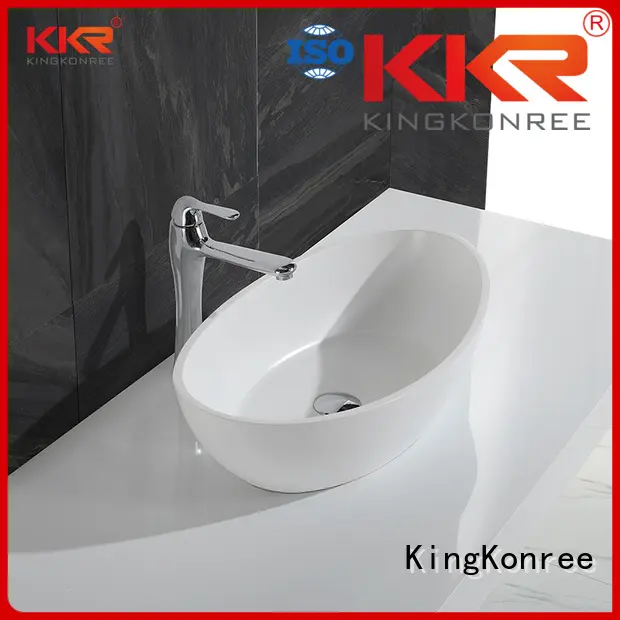 bathroom Custom pure above counter basins oval KingKonree 1