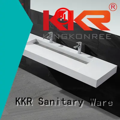 white Custom rectangle artificial wall mounted wash basins KingKonree kkr 1