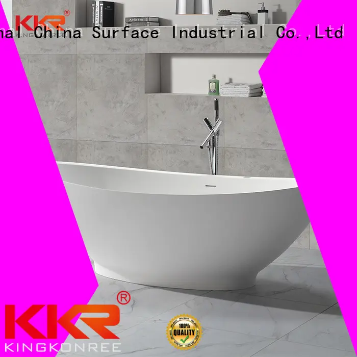 KingKonree Brand furniture design outside Solid Surface Freestanding Bathtub b021 1