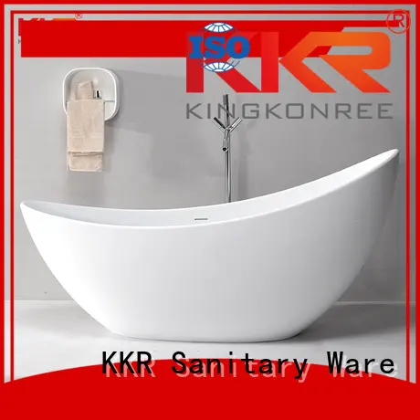 b008 round against Solid Surface Freestanding Bathtub KingKonree manufacture 1