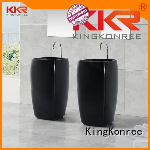 KingKonree Brand white faux design bathroom free standing basins 1