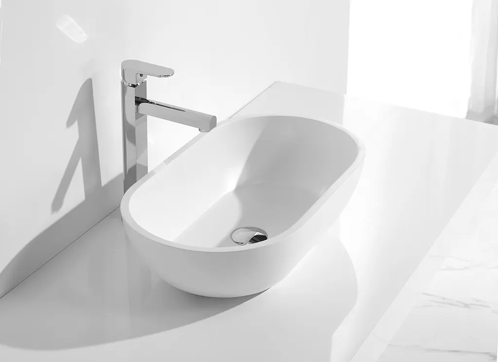 above acrylic counter artificial oval above counter basin KingKonree Brand 2