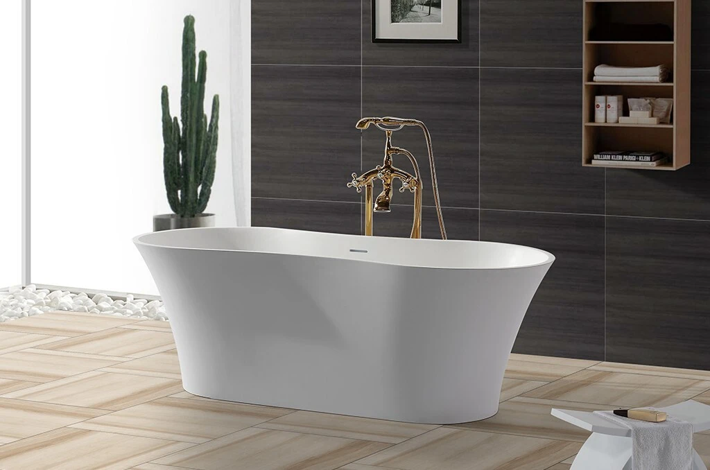 KingKonree Brand design Solid Surface Freestanding Bathtub 150cm supplier 2