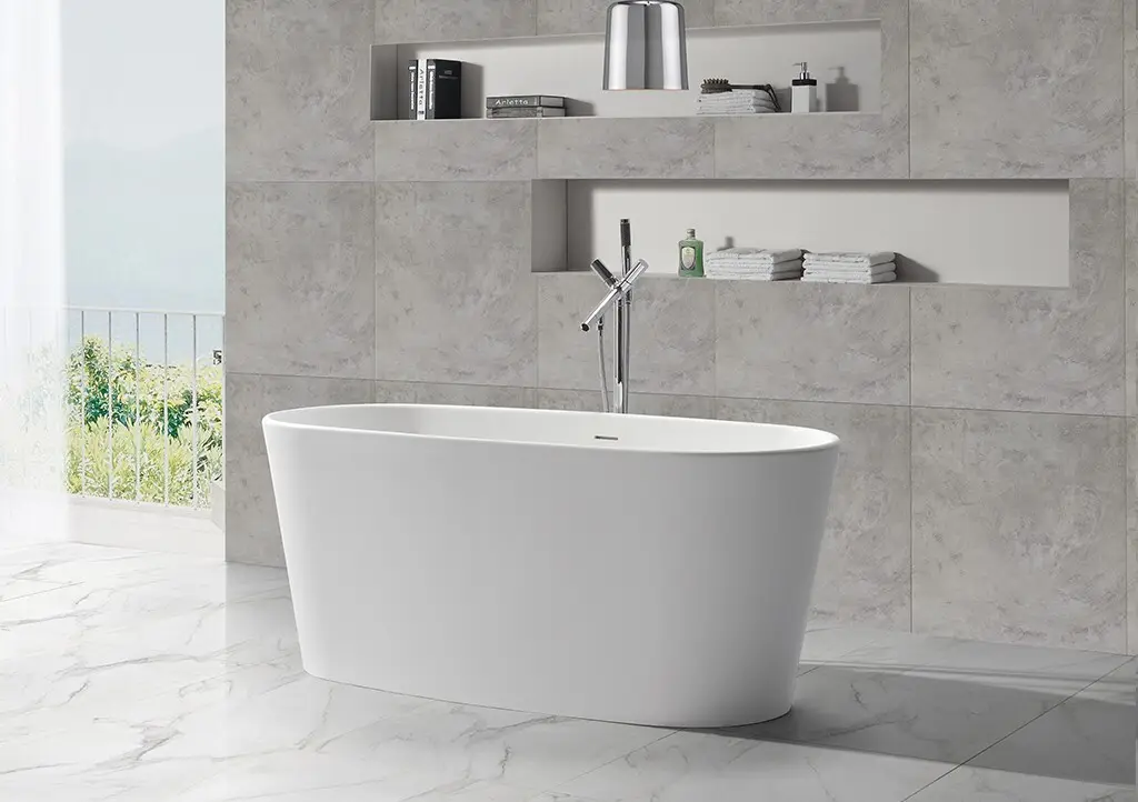 floor 150cm black KingKonree Brand solid surface bathtub 2