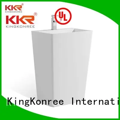 Quality KingKonree Brand bathroom free standing basins square pedestal 1