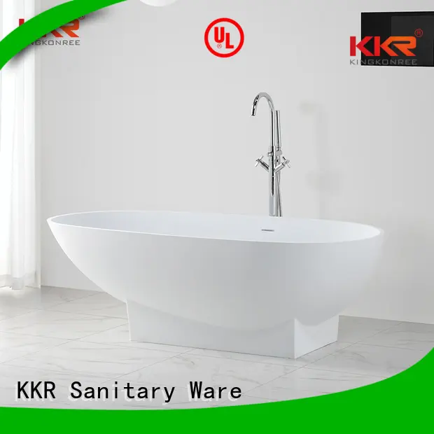KingKonree Brand storage ellipse shelves custom Solid Surface Freestanding Bathtub 1