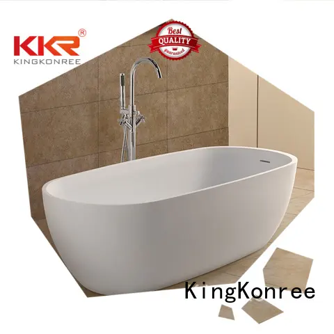 polymarble free freestand atrifial solid surface bathtub KingKonree 1