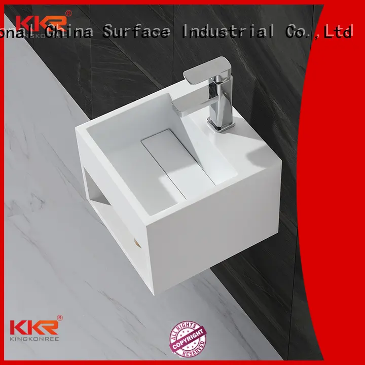 KingKonree Brand unique small surface wall mounted bathroom basin bath 1