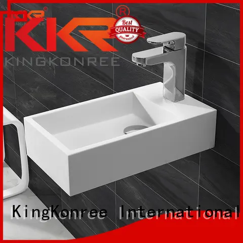 KingKonree Brand white square ware wall mounted wash basins 1
