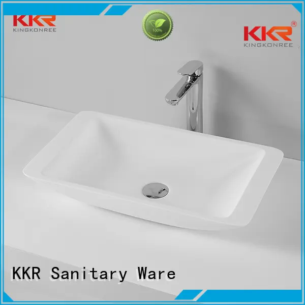 Hot stone above counter basins rectangle countertop KingKonree Brand 1