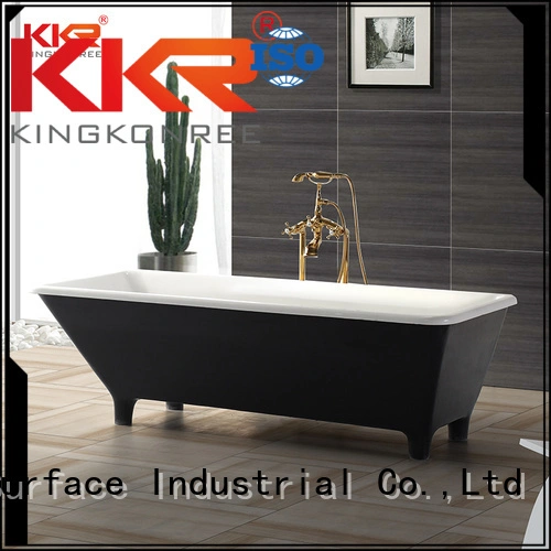 KingKonree Brand polymarble freestanding Solid Surface Freestanding Bathtub surface supplier 1