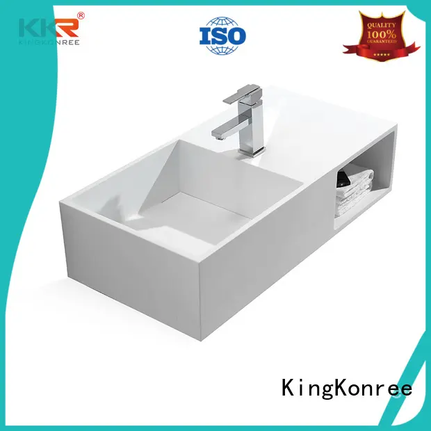 washing rectangular wall mounted basin brown for hotel KingKonree 1