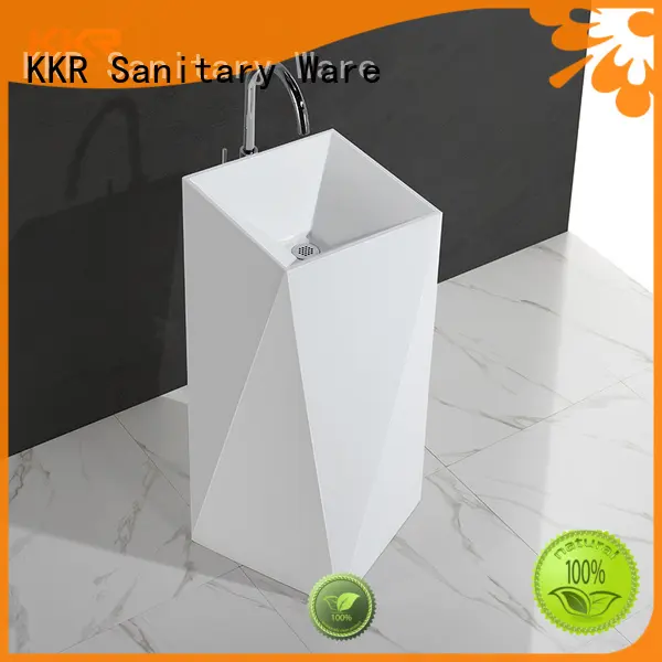 KingKonree durable round freestanding basin marble for motel 1