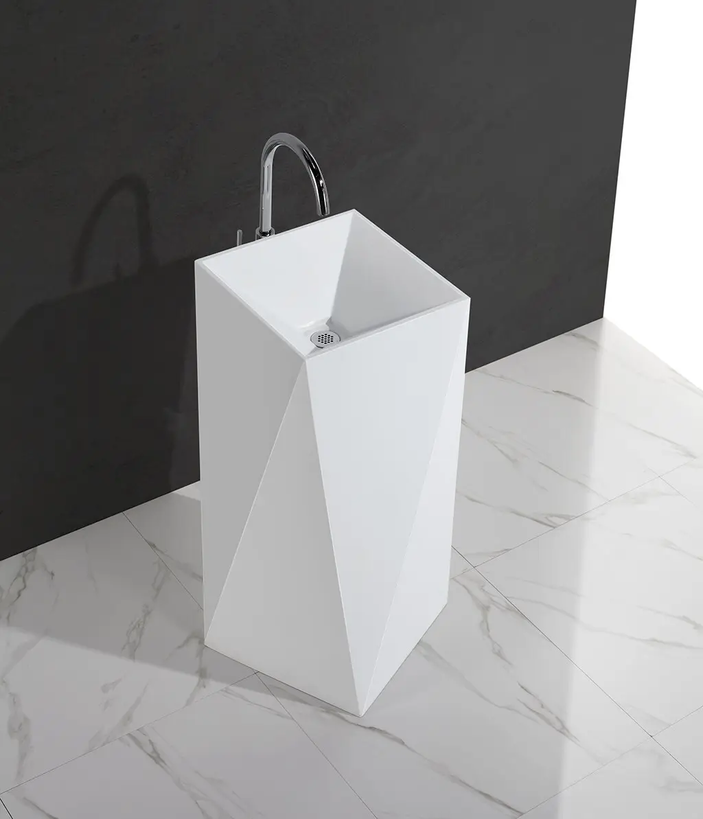 KingKonree durable round freestanding basin marble for motel 2