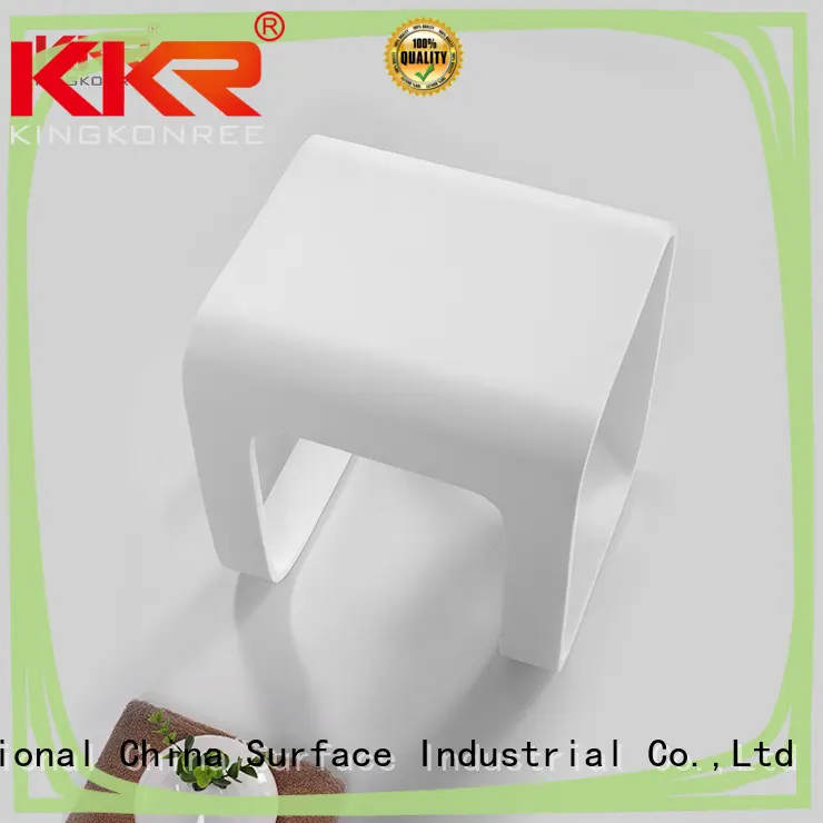white acrylic bathroom stool stainless steel for home KingKonree 1