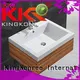 KingKonree smooth countertop basin and cabinet dark for hotel 1