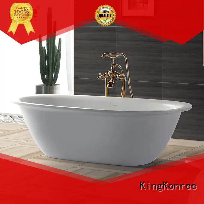 KingKonree high-end bathroom stand alone tub white for hotel 1