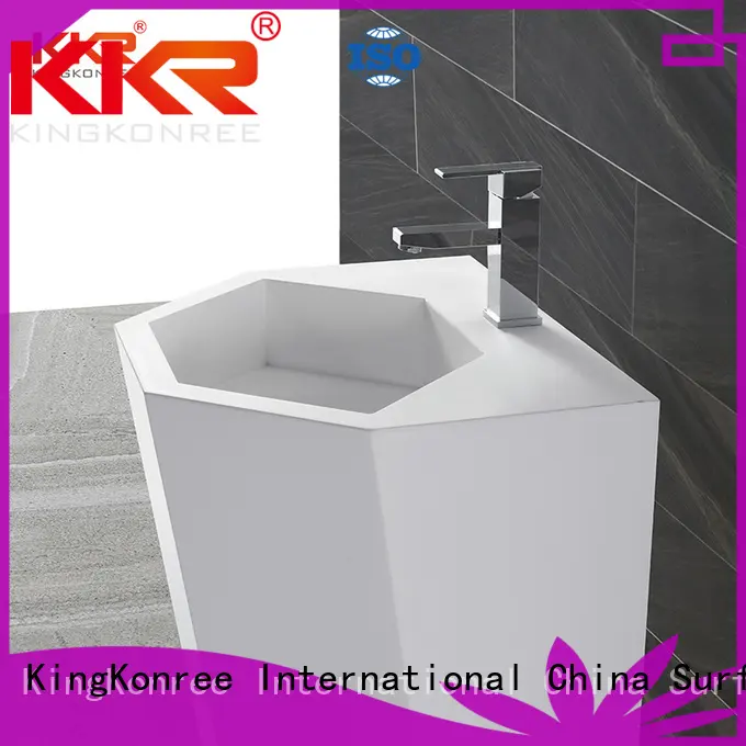 solid free standing sink bowl customized for bathroom KingKonree 1