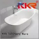 Elegant White Acrylic Solid Surface Freestanding Soaking Bathtub KKR-B082 1