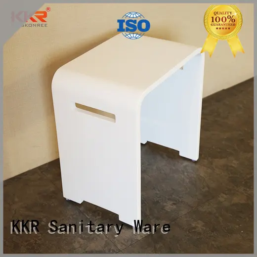 Hot Sales Solid Surface White Marble Bathroom Stool KKR-Stool-K 1