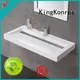 Luxury Design High-end White Acrylic Stone Solid Surface Wall Hung Basin KKR-1263-1 1