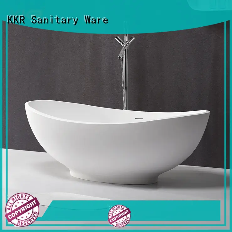 KKR-B089 standing solid surface bath tub factory China manufacture bathtub 1