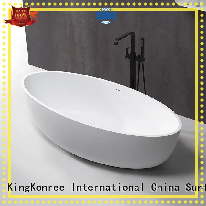 White modern stone bath tub and solid surface freestanding bathtub KKR-B088 1