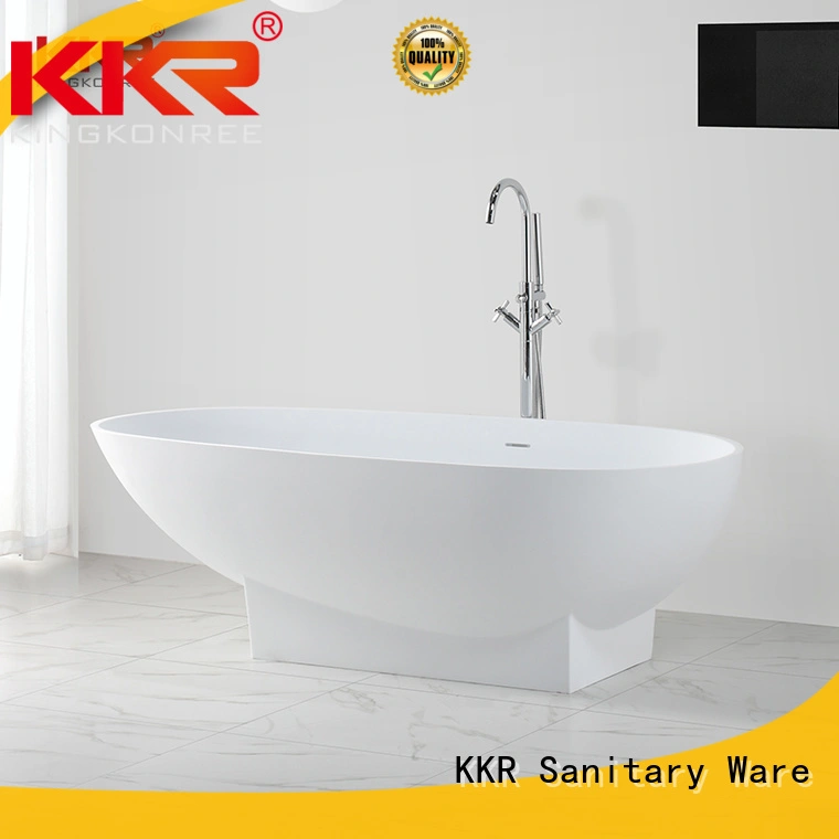 Renewable acrylic solid surface stone freestanding bathtub KKR-B021 1