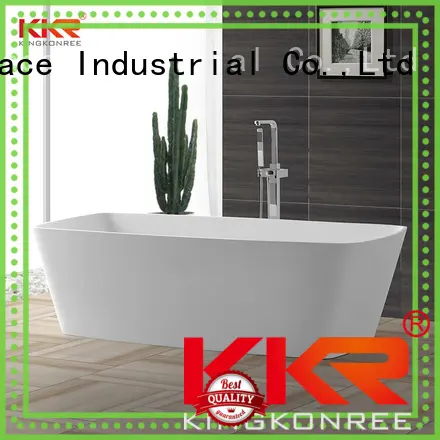Big Size Rectangle Artificial Stone Acrylic Solid Surface Bath Tub With Length Over 1800mm KKR-B026 1