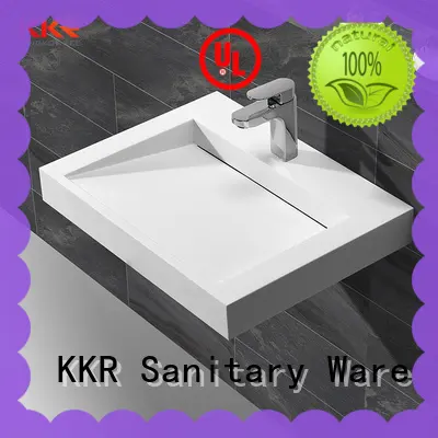 Best selling modern design solid surface square wall hung wash basin KKR-1260 1